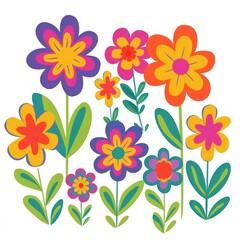 Obraz premium A vector graphic of flowers graphics asteraceae dynamite.