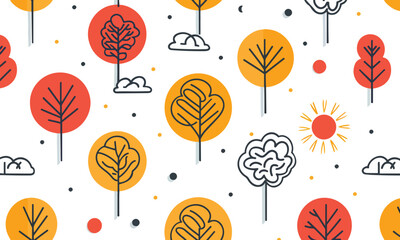 seamless pattern with autumn leaves texture background 