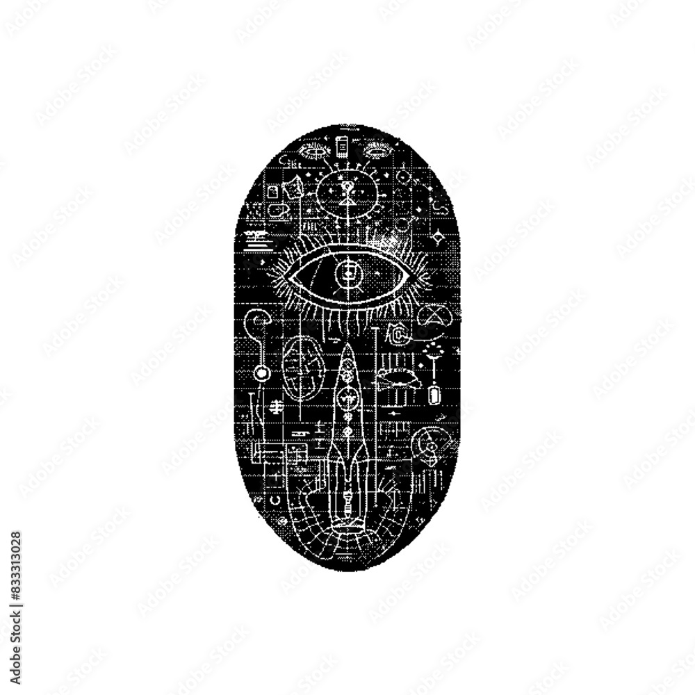 Poster egyptian dithering bitmap vector element