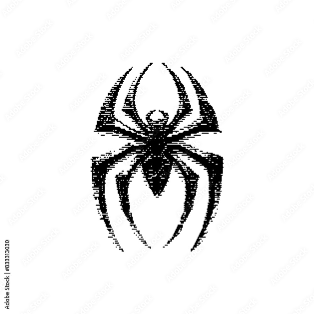 Poster ancient spider dithering bitmap vector