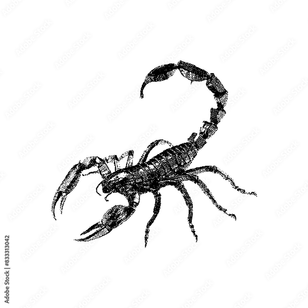 Poster scorpion dithering bitmap vector element