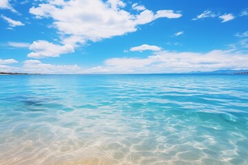 Obraz premium Tranquil Tropical Ocean and Sky Generative AI