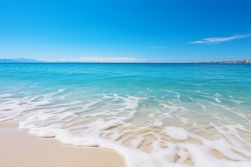 Fototapeta premium Tranquil Tropical Sea and Clear Sky Generative AI