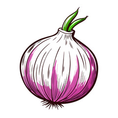 Fresh, organic red onion isolated on white background, a versatile and healthy ingredient