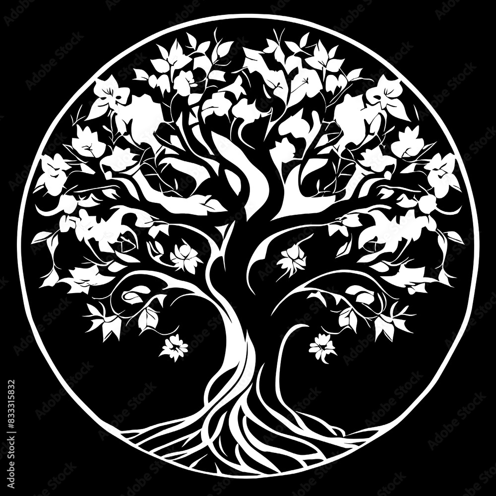 Poster abstract floral design with decorative elements and patterns