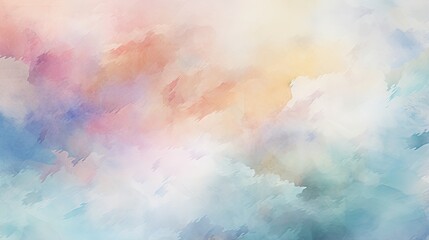Pastel Watercolor Painting: Soothing Blends of Pink, Blue, and Orange