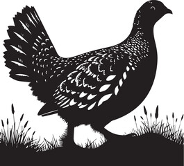 grouse silhouette vector illustration white background
