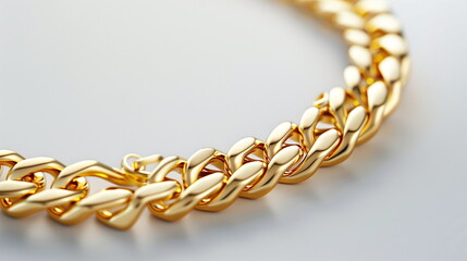 Obraz premium Golden necklace isolated on white background. AI Generative.
