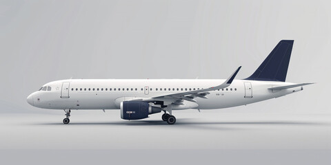 Modern passenger jet plane isolated on white background