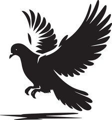 Obraz premium Simple pigeon vector animal silhouette illustration