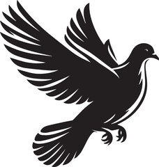 Obraz premium Simple pigeon vector animal silhouette illustration