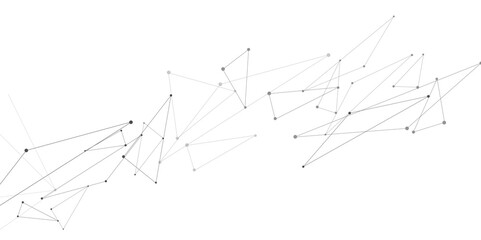  Abstract connection on white background. Network technology background with dots and lines for desktop