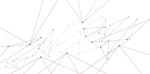  Abstract connection on white background. Network technology background with dots and lines for desktop