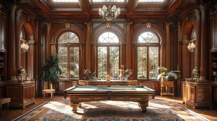 Obraz premium Shadows and Billiards. Generative AI
