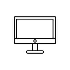 Vector computer monitor icon on white background