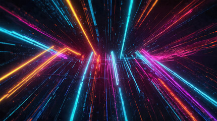 Naklejka premium Wave of dots and weave lines. Abstract background. Network connection structure. Generated AI,