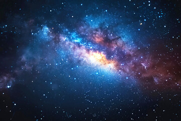 Fototapeta premium Deep space with nebulae, star galaxies. Astronomical universe colored landscape. AI generated.