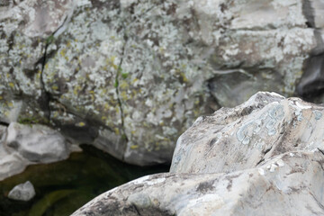 View of the rocks at the side of stream