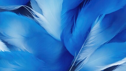 Stylish Blue Soft Feathers Background