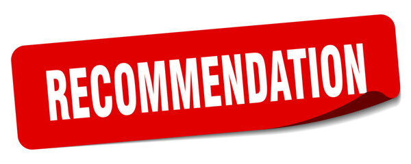 recommendation sticker. recommendation label