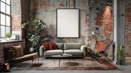 Frame mockup, a modern loft featuring this imaginative quote, blending urban chic with intellectual curiosity