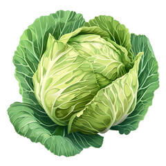 Obraz premium Vector illustration of a cabbage on a white background. Suitable for crafting and digital design projects.[A-0003]