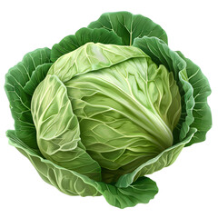 Obraz premium Vector illustration of a cabbage on a white background. Suitable for crafting and digital design projects.[A-0001]