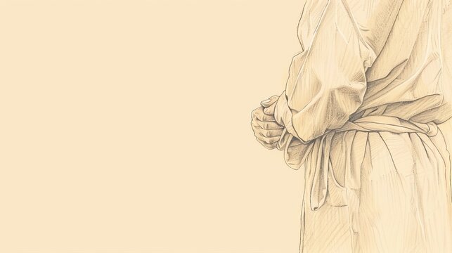 Biblical Illustration of Psalms 121: Psalm of trust, affirming God's protection and care, expressing confidence in His help and guidance in all circumstances, Beige Background, copyspace