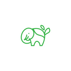 Vector elephant nature logo design vector illustration 