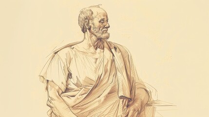 Fototapeta premium Biblical Illustration of 1 Corinthians 9: Paul's Rights as Apostle, Forgo Rights for Gospel, Discipline and Self-control on Beige Background with Copyspace