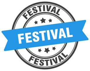 Fototapeta premium festival stamp. festival label on transparent background. round sign