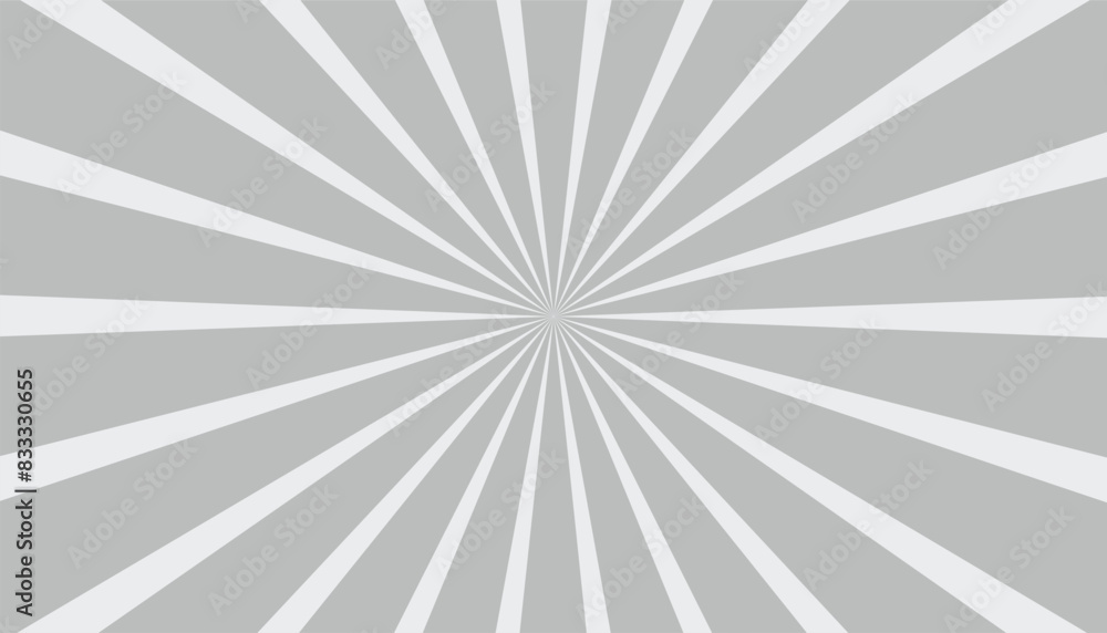 Aufkleber Abstract texture with light of sunburst. pattern of starburst. gray background with white sun ray. retro background with flash