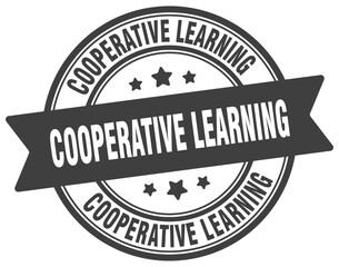 cooperative learning stamp. cooperative learning label on transparent background. round sign