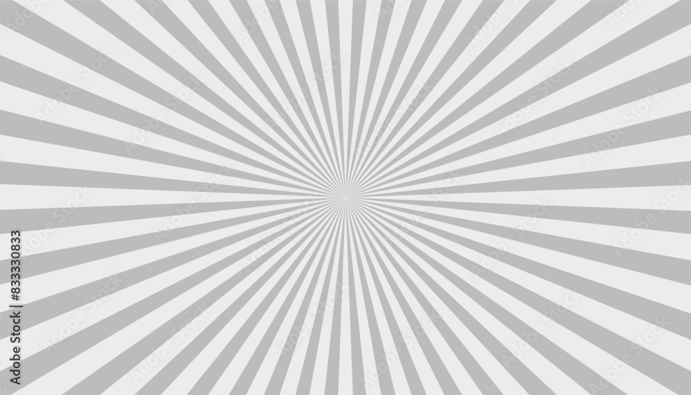 Aufkleber Pattern of starburst. abstract texture with light of sunburst. gray background with white sun ray. retro background with flash