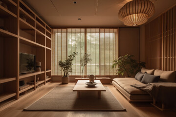 Fototapeta premium Interior design. Computer Generated Image Of Modern apartment living room. Architectural Visualization. 3D Render. 