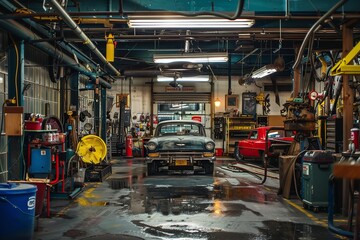 Automobile repair mechanic auto shop automotive. Generative Ai