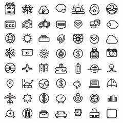  Set of 600 Universal Modern Thin Line Icons for Web and Mobile