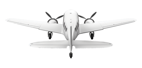 Sleek White Airplane on a Transparent Background