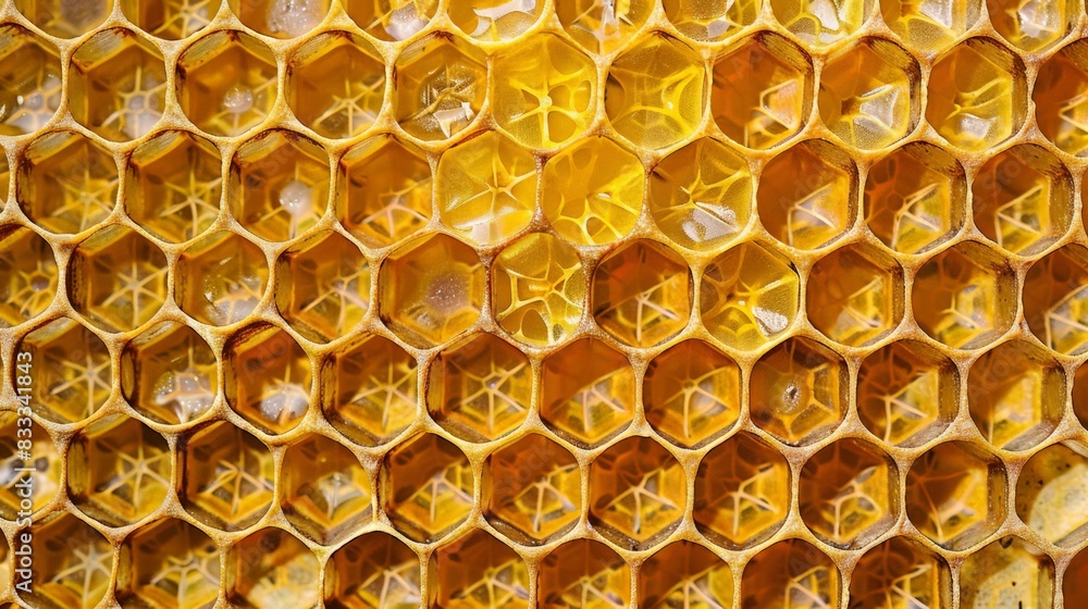 Poster the geometric pattern of the honeycomb fascinated scientists for centuries, inspiring breakthroughs 