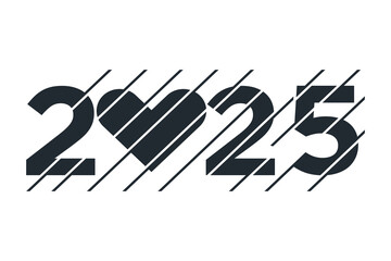 2025 Happy New Year logo design vector