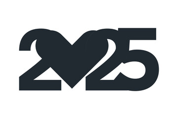 2025 Happy New Year logo design vector