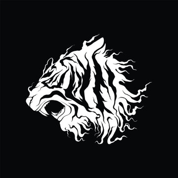 Beast tiger head illustration vector