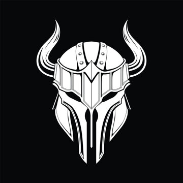 Elegant viking helmet illustration vector