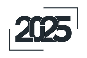 2025 Happy New Year logo design vector