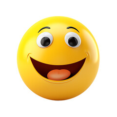 Fototapeta premium a yellow smiley face with black eyes and a tongue out