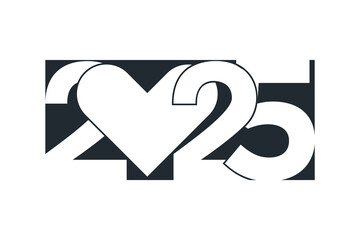 2025 Happy New Year logo design vector