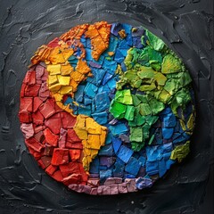 Colorful mosaic art pattern