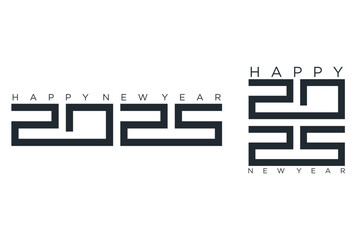 2025 Happy New Year logo design vector