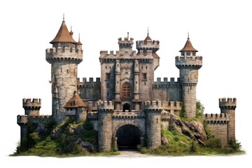 Fototapeta premium Medieval castle architecture building tower.