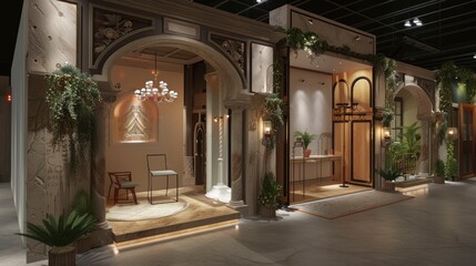  French Renaissance, Saudi Arabian architecture, event, exhibition booth design